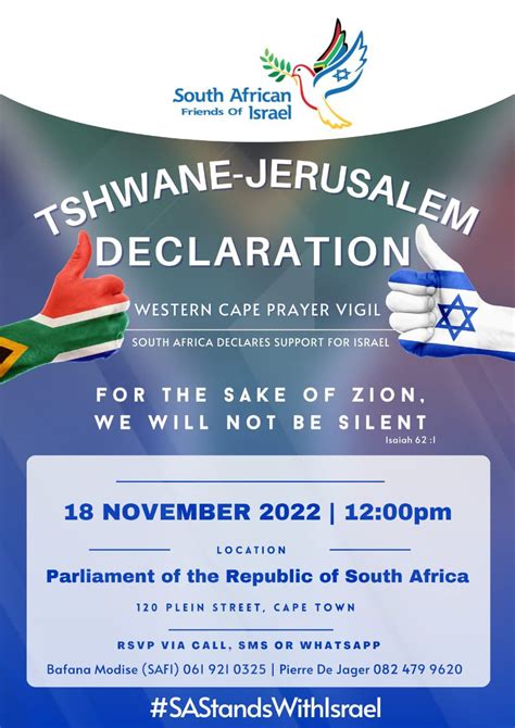 South African Friends Of Israel On Twitter We Are Marching To Declare