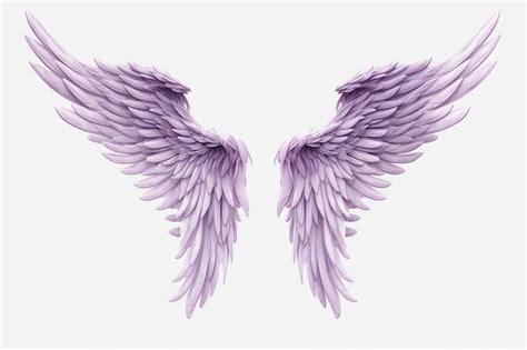 Premium Ai Image Purple Angel Wings On A White Background