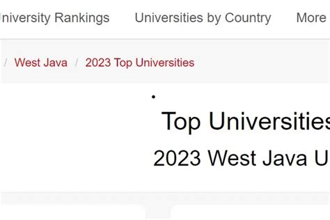 50 Universitas Terbaik Di Jawa Barat Versi UniRank 2023 Ada 7 PTN Dan