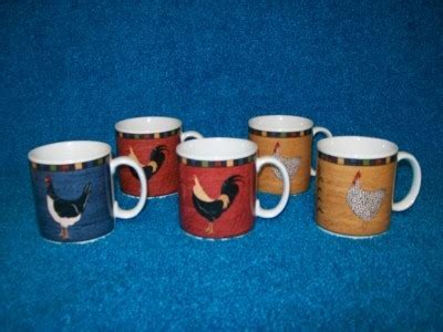 Sakura Warren Kimble Country Quartet Coffee Mugs Lot Chicken Brandon