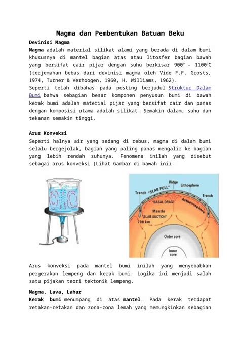 Docx Magma Dan Pembentukan Batuan Beku Tugaspetrologi Dokumen Tips