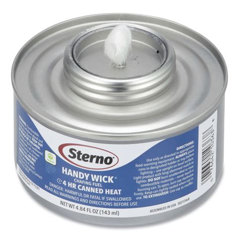 Sterno Handy Wick Chafing Fuel Methanol Hour Burn Oz Can