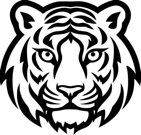 Tiger - Black and White Isolated Icon - Vector illustration 24566121 ...