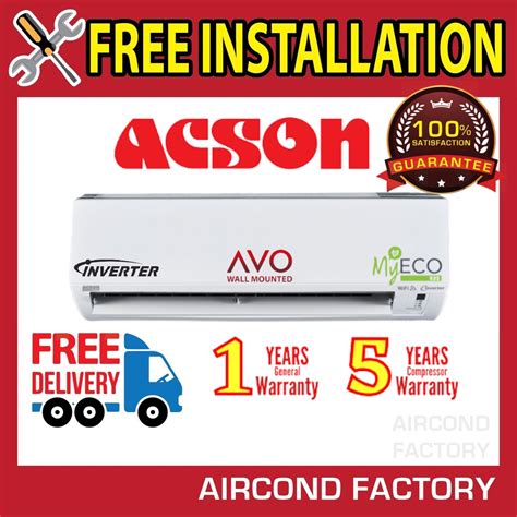 ACSON R32 AVO Inverter 1 0HP 1 5HP 2 0HP 2 5HP Air Conditioner Shopee