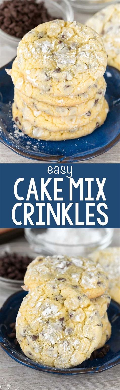 Easy 3 Ingredient Cake Mix Cookies Crazy For Crust Rezept Rezepte Crinkle Cookies Rezept