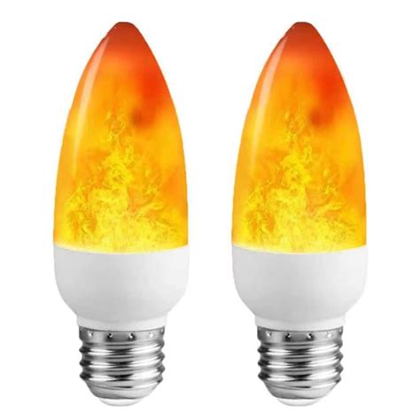 LED Flame Effect Light Bulb E26, Flickering Candle Light Bulbs, Atmosphere Lamp for Home Gardens ...