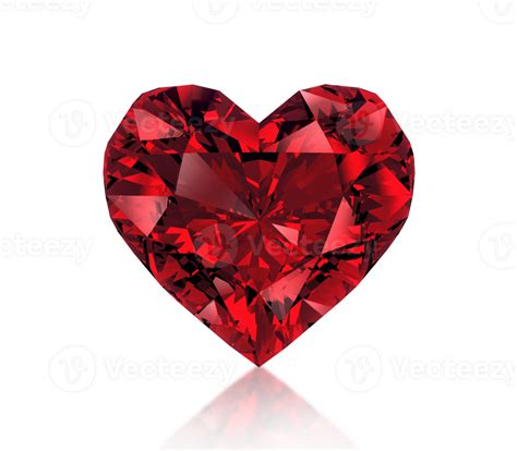 Red heart shaped diamond. on transparent background 24852306 PNG