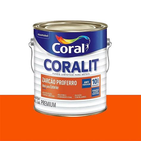 Fundo Zarc O Proferro Anticorrosivo Coralit Laranja Coral Brama