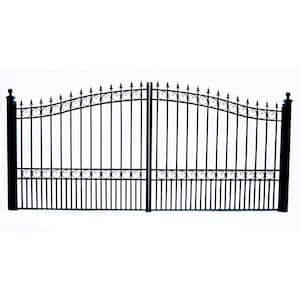 ALEKO Venice Style 12 Ft X 6 Ft Black Steel Dual Swing Driveway Fence