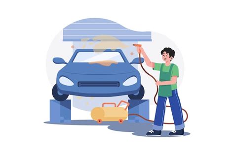 Concepto De Ilustraci N De Autoservicio De Lavado De Autos Una