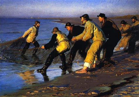 Fishermen Hauling The Net On Skagen S North Beach Peder Severin