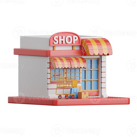 3d rendering store isolated useful for ecommerce, shopping and business ...