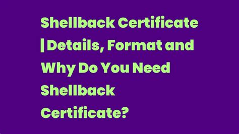 Shellback Certificate | Details, Format and Why Do You Need Shellback ...