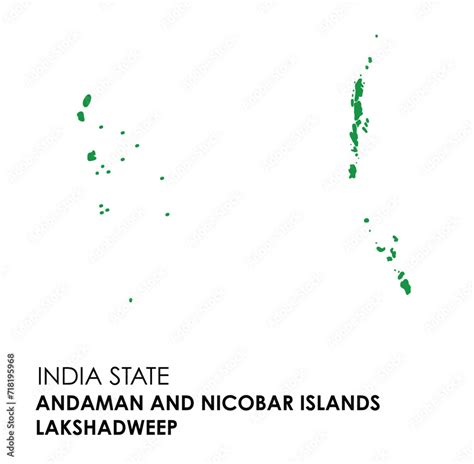 Andaman And Lakshadweep Map Of Indian State Andaman And Lakshadweep Map Illustration Stock