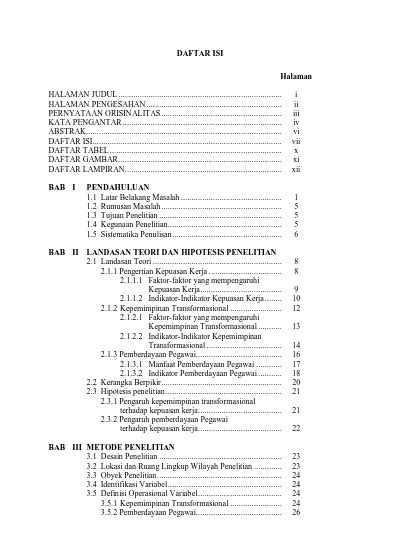 DAFTAR ISI HALAMAN JUDUL HALAMAN PENGESAHAN PERNYATAAN