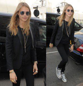 Cara Delevingne Wears Silver Metallic Alejandro Ingelmo “Tron” Sneakers