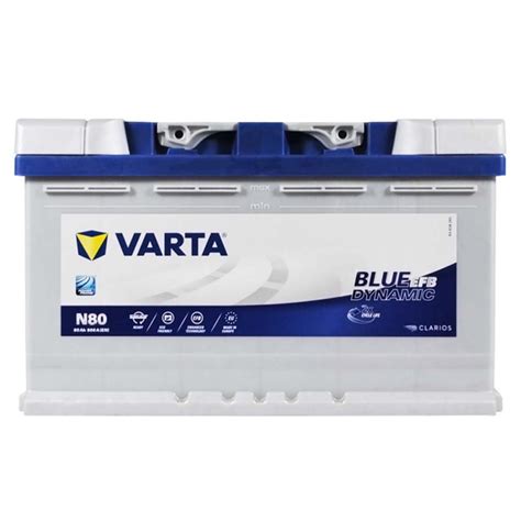 Акумулятор автомобільний VARTA Blue Dynamic EFB N80 80Ah 800A R L4