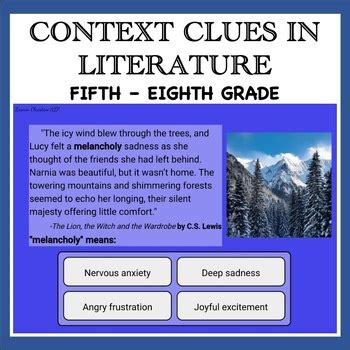 Context Clues In Literature By Lauren Christine SLP TPT