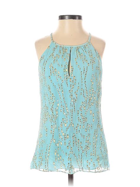 Lilly Pulitzer Floral Teal Sleeveless Silk Top Size Xxs 68 Off Thredup