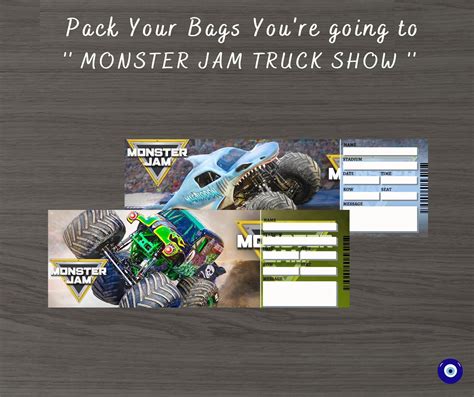 Printable Monster Jam Truck Show Surprise Trip T Ticket Etsy Ireland