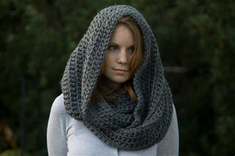 New Pattern Oversized Hooded Infinity Scarf Cowl Crochet Crochet