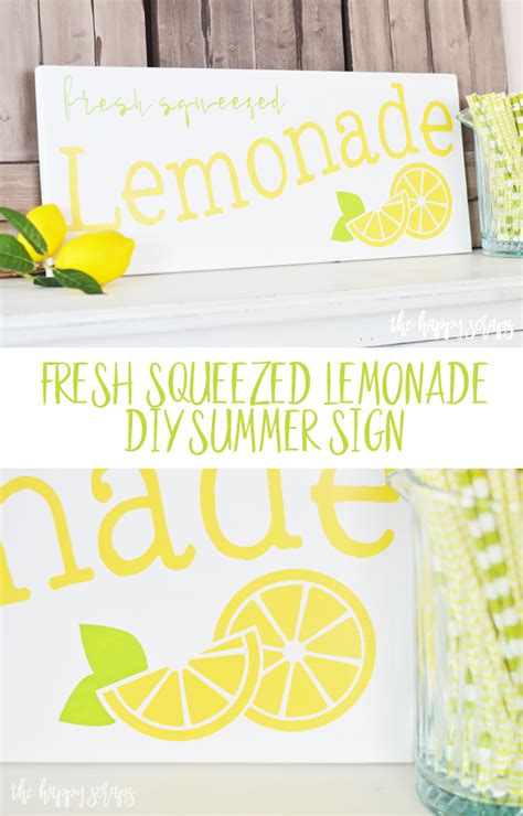 Fresh Squeezed Lemonade Diy Summer Sign The Happy Scraps