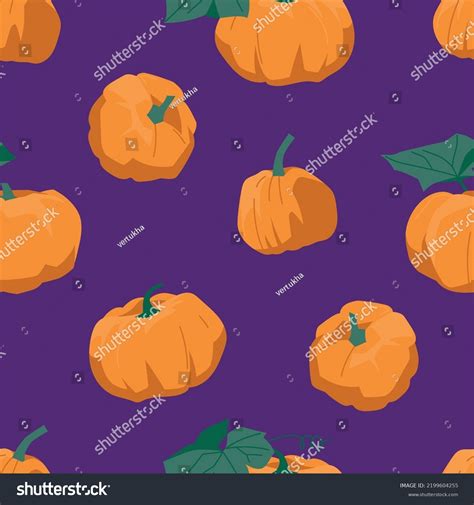 Pumpkins Seamless Pattern Pumpkins Vector Image Stock Vector Royalty