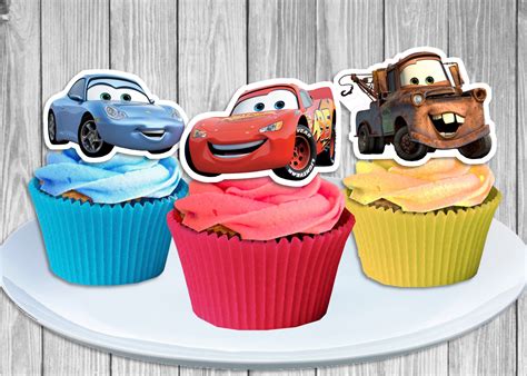 Set Of 3 Cars Cupcake Toppers 3 Printable Cars Cupcake Toppers