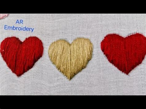 Easy Method For Perfect Satin Stitch Satin Stitch On Heart Ar