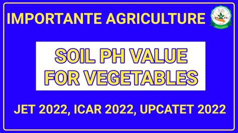 PH OF VEGETABLE IMPORTANT AGRICULTURE SUPERVISOR JET ICAR BHU MPPAT