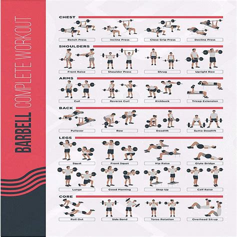 Postermate Fitmate Barbell Workout Exercise Poster Workout Routine