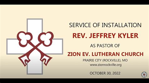 Installation Of Rev Jeffrey Kyler October 30 2022 YouTube