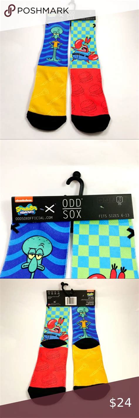 Odd Sox Nickelodeon Squidward Mr Krabs Socks 6 13 Crazy Socks