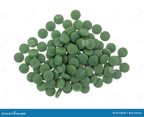 Green Iron Supplement Tablets On A White Background Stock Image Image