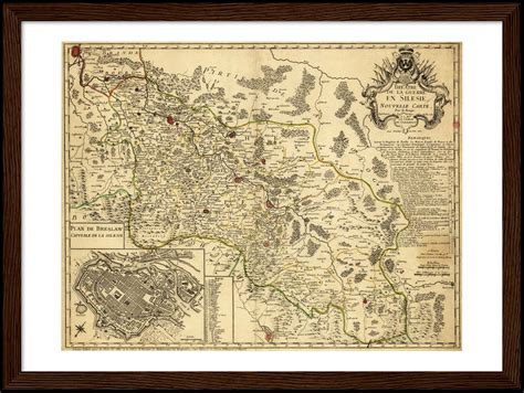 Historical Map Of Silesia Around 1741 Reprint Of The Map Etsy