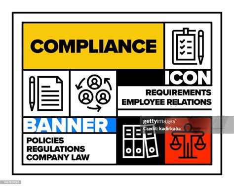 Compliance Line Icon Set And Banner Design High Res Vector Graphic