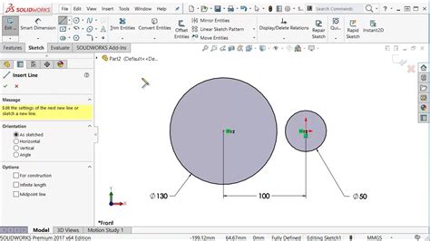 Solidworks Tutorial Automatically Add Tangent Relations Between Lines