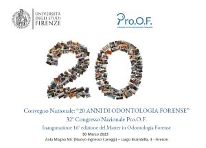 Firenze Convegno Nazionale Anni Di Odontologia Forense