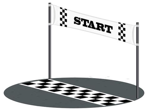 Finish Line Black And White Checkered Simple Vector Isolated