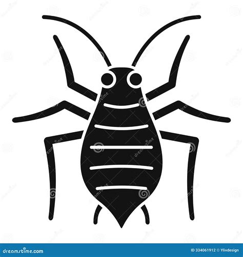 Black Aphid Insect Spreading Its Legs and Antennae Stock Illustration