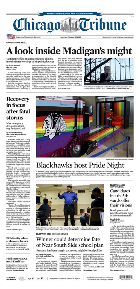 Chicago Tribune - The front page of today's Chicago... | Facebook