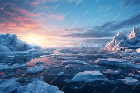 Premium Ai Image Ice Sheets Melting In The Arctic Ocean Or Waters