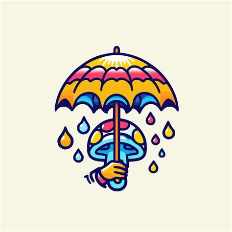 Premium Vector Umbrella With Raindrops