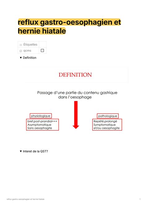 Solution Reflux Gastro Oesophagien Et Hernie Hiatale Studypool