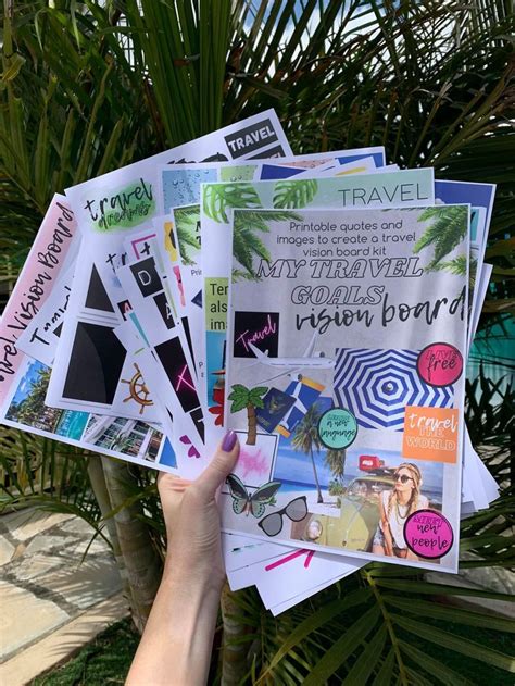 Travel Goals Vision Board Kit Printable Vision Board Quotes And Images