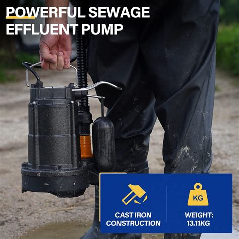 Buy Acquaer 1 3 HP Submersible Sewage Effluent Pump 3680 GPH Cast Iron