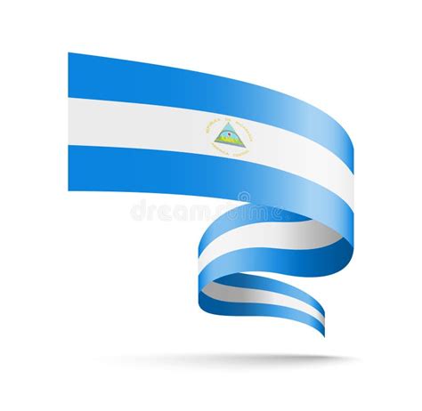 Nicaragua Flag In The Form Of Wave Ribbon Stock Illustration Illustration Of Business