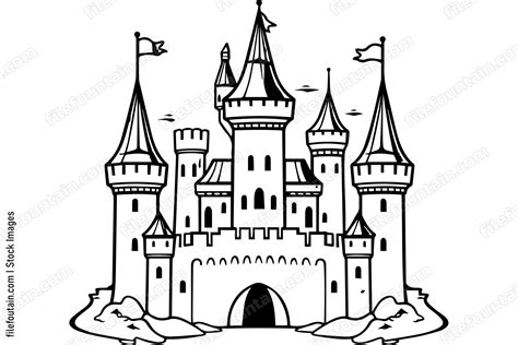 medieval castle logo vector design filefountain