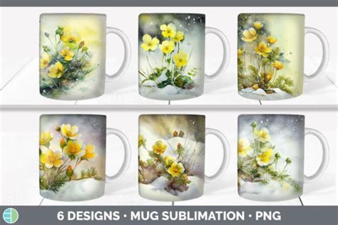 Snowy Buttercup Mug Sublimation Coffee Graphic By Enliven Designs