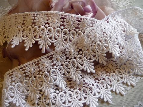 Pure White Venise Lace Trim Wide Size For Costumes Etsy